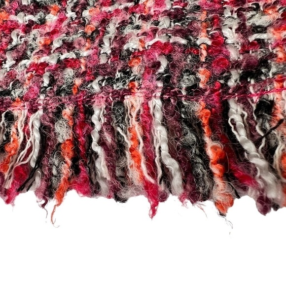 TALBOTS Rose Pink Boucle Tweed Fringe Wool Blend Skirt Women's Size 10P - Picture 7 of 11